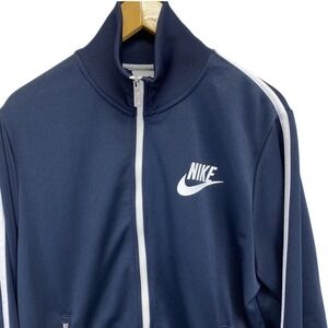 Vintage Nike Jacket Men Large Blue White Stripe Holiday 2001 Jogger Y2K Swoosh